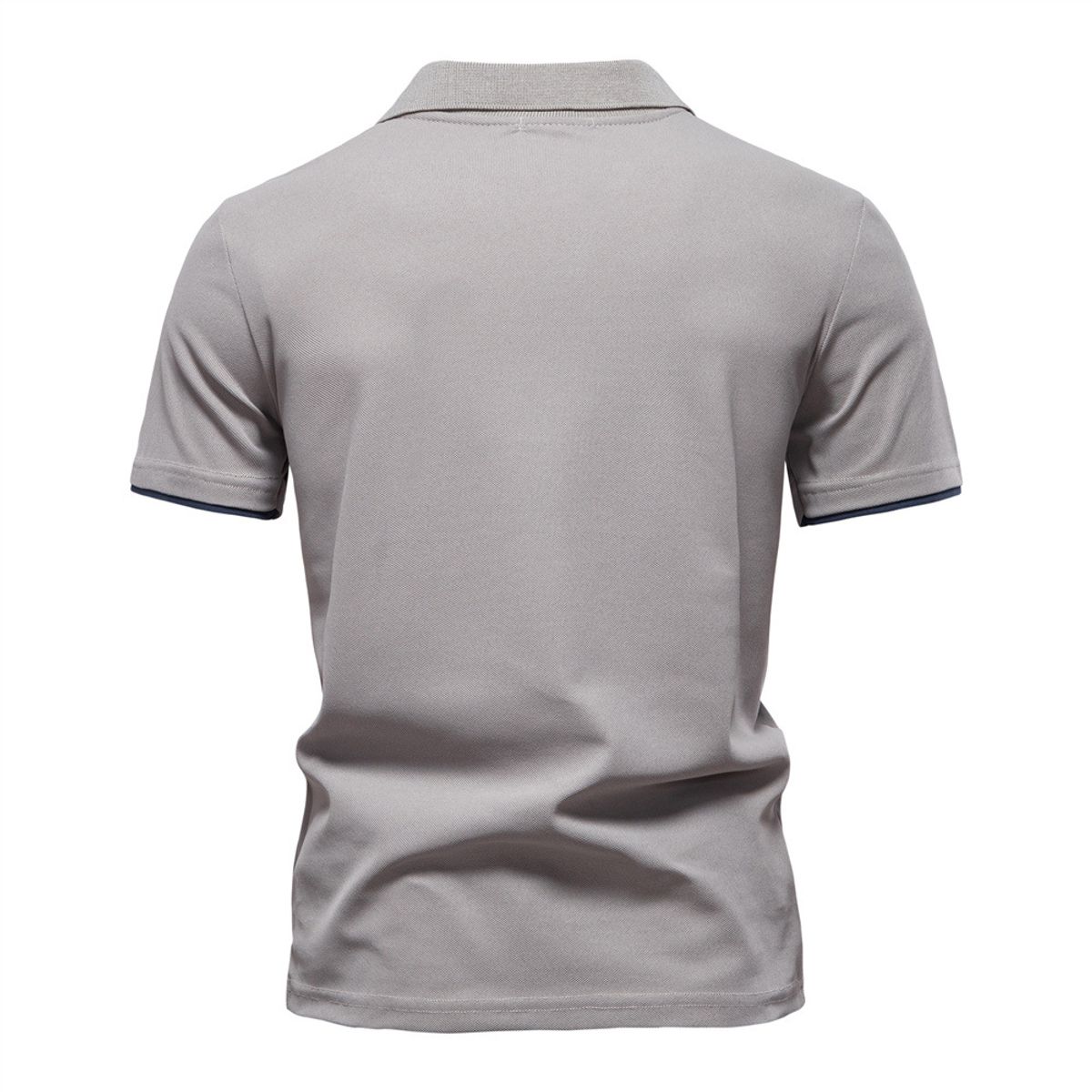 TIOZONEY - Polo de cuello en V para hombre-Gris