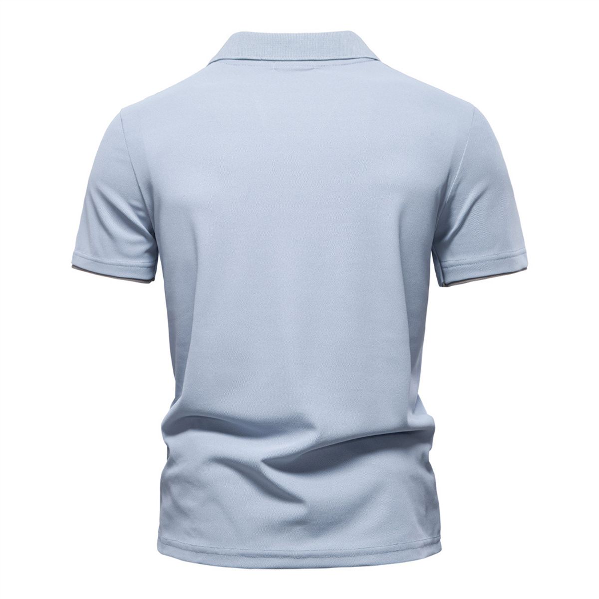 TIOZONEY - Polo de cuello en V para hombre-Azul