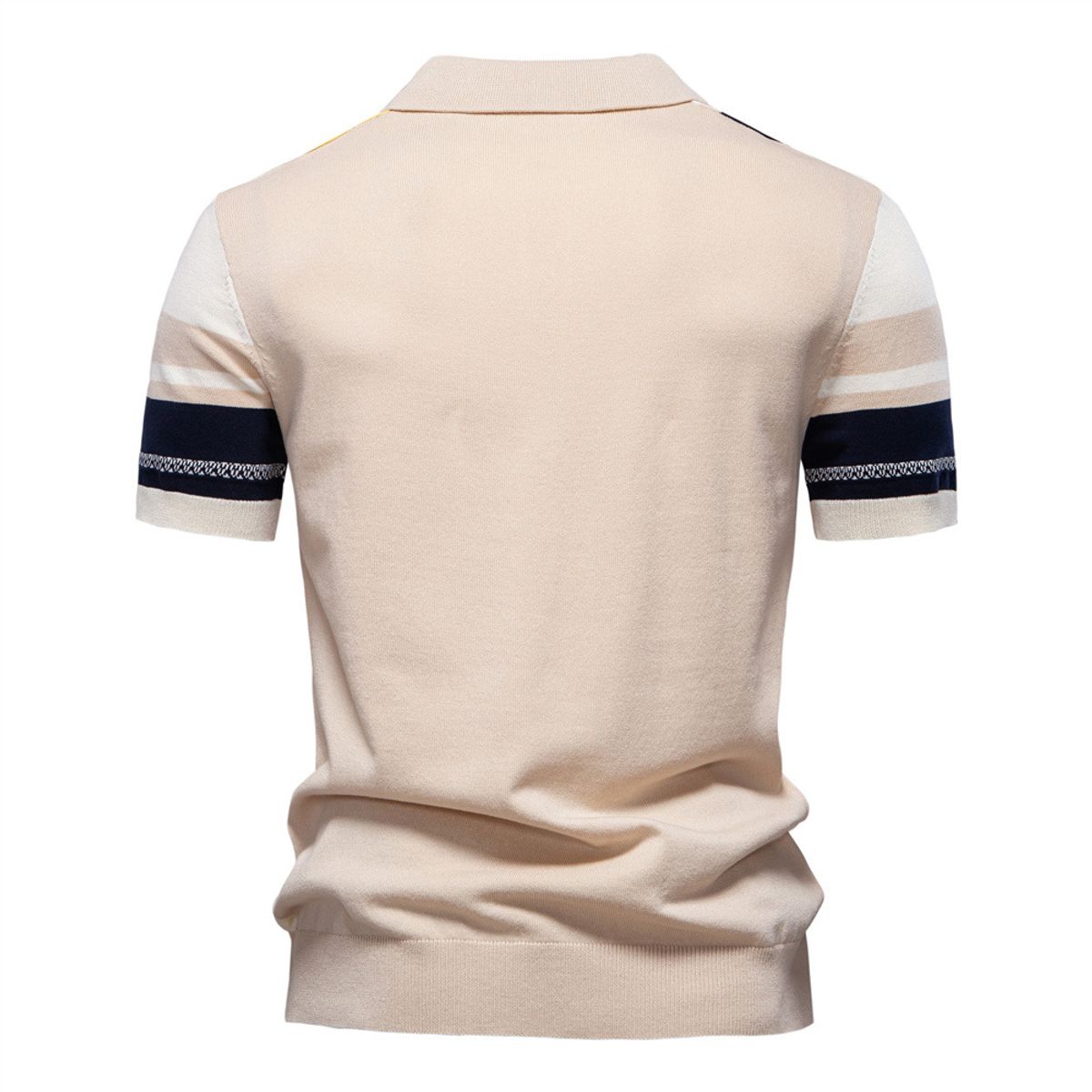 TIOZONEY - Polo con cuello para hombre-Beige