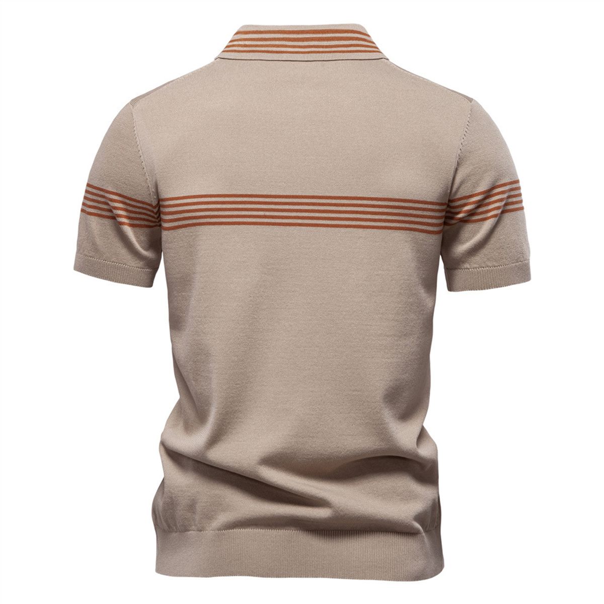 TIOZONEY - Polo con cuello para hombre-Marrón