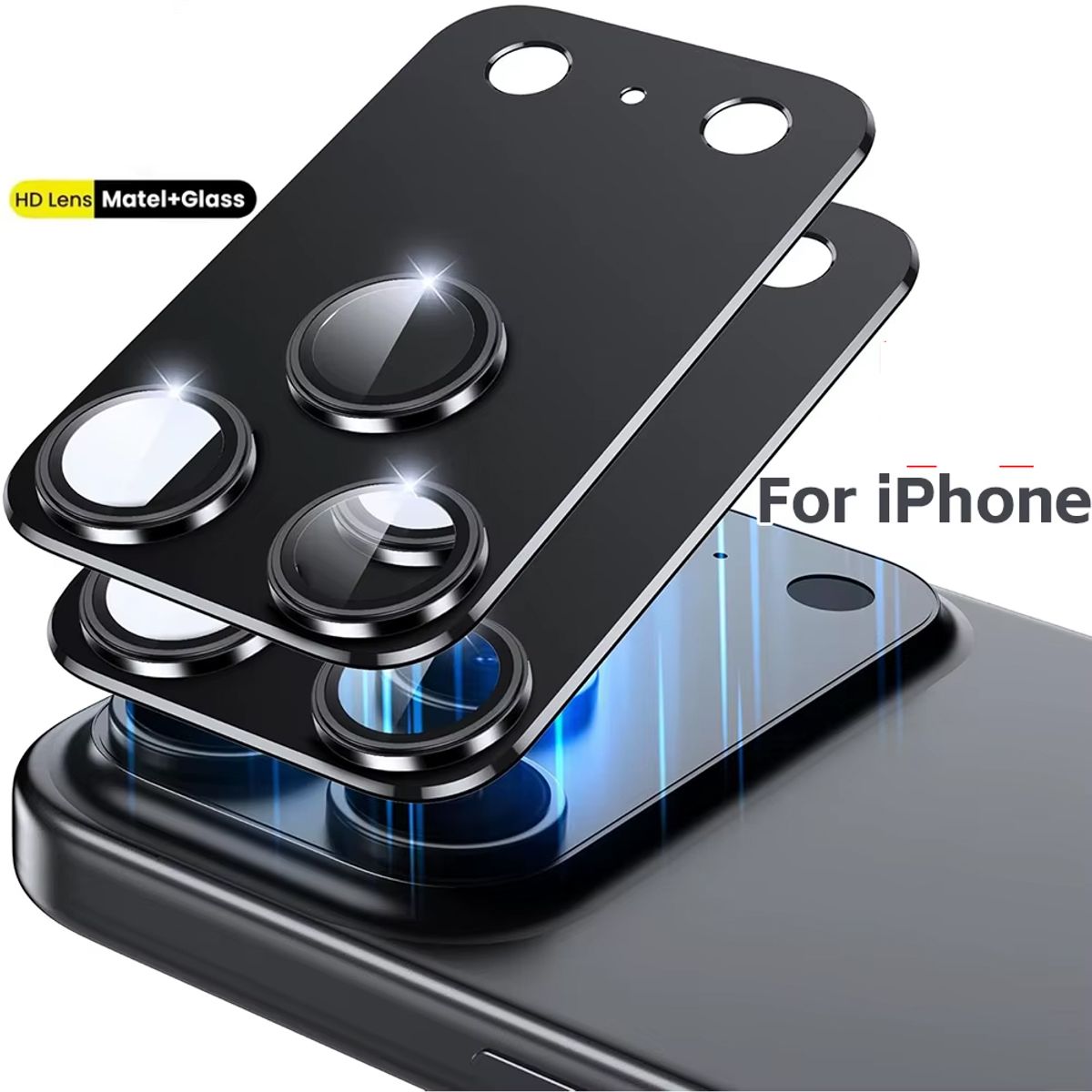 GENERICO - PROTECTOR DE CAMARA IPHONE 17 PRO MAX - IPHONE 17 PRO - NEGRO