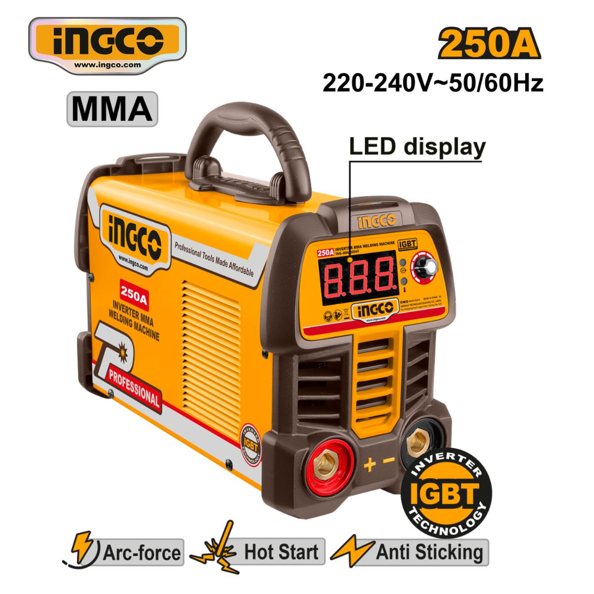INGCO TOOLS - ING-MMA25069 MAQUINA DE SOLDAR INVERTER MMA 250A