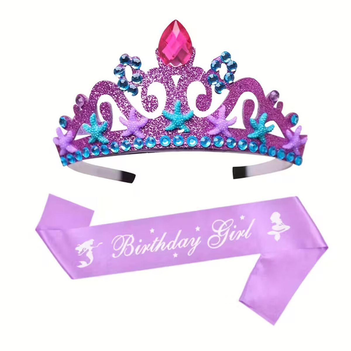 GENERICO - CORONA + BANDA DE SIRENA PARA CUMPLEAÑOS