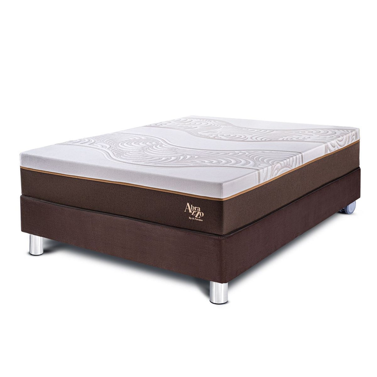PARAISO - Cama Box Tarima Royal Abrazzo 1.5 Plz Chocolate + 1 Almohada Viscoelástica