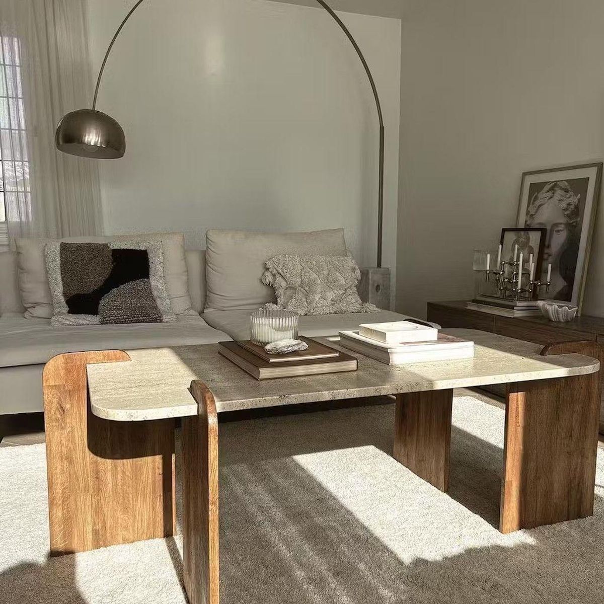 SLATERS PERU - Mesa de Centro Modelo Liria de Marmol y Madera