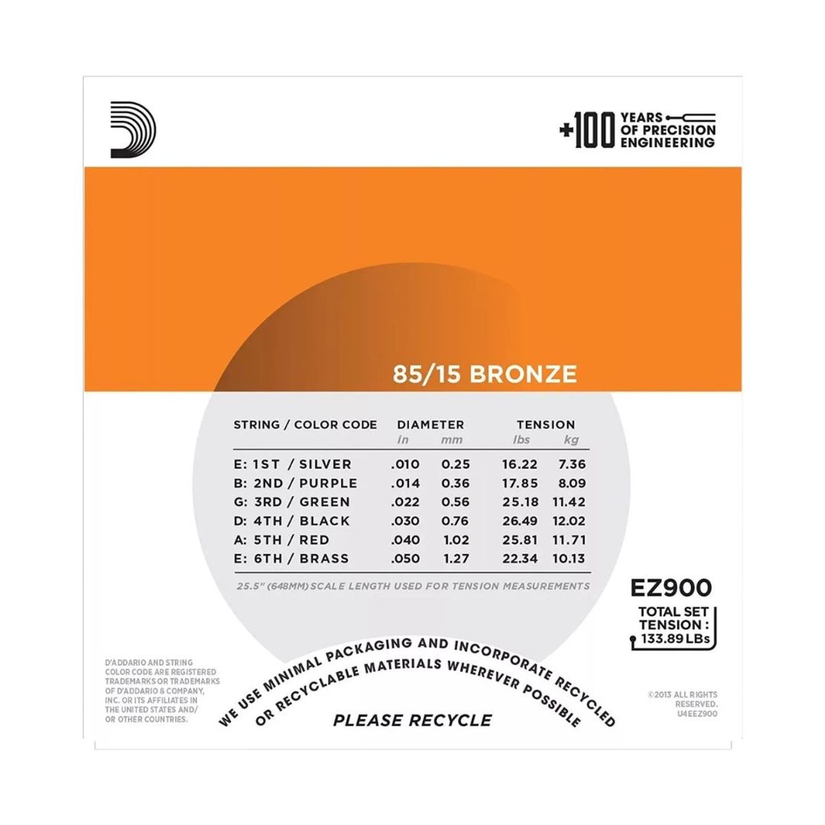 D ADDARIO - Set cuerdas para guitarra acústica Daddario EZ900