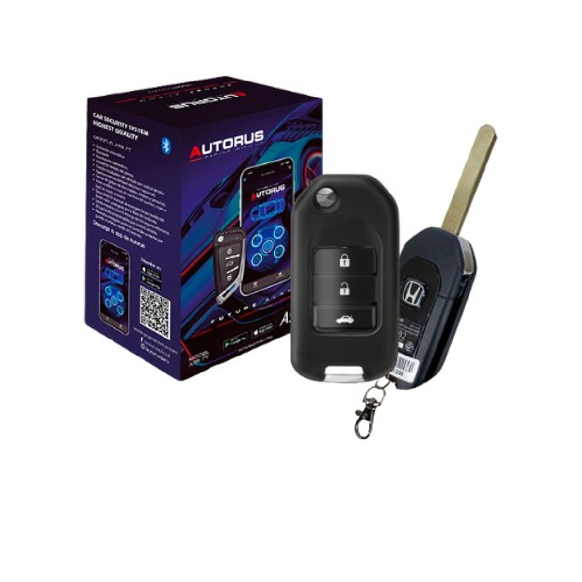 GENERICO - ALARMA CON LLAVE FLIP PREMIUN CON BLUETOOTH PARA HONDA