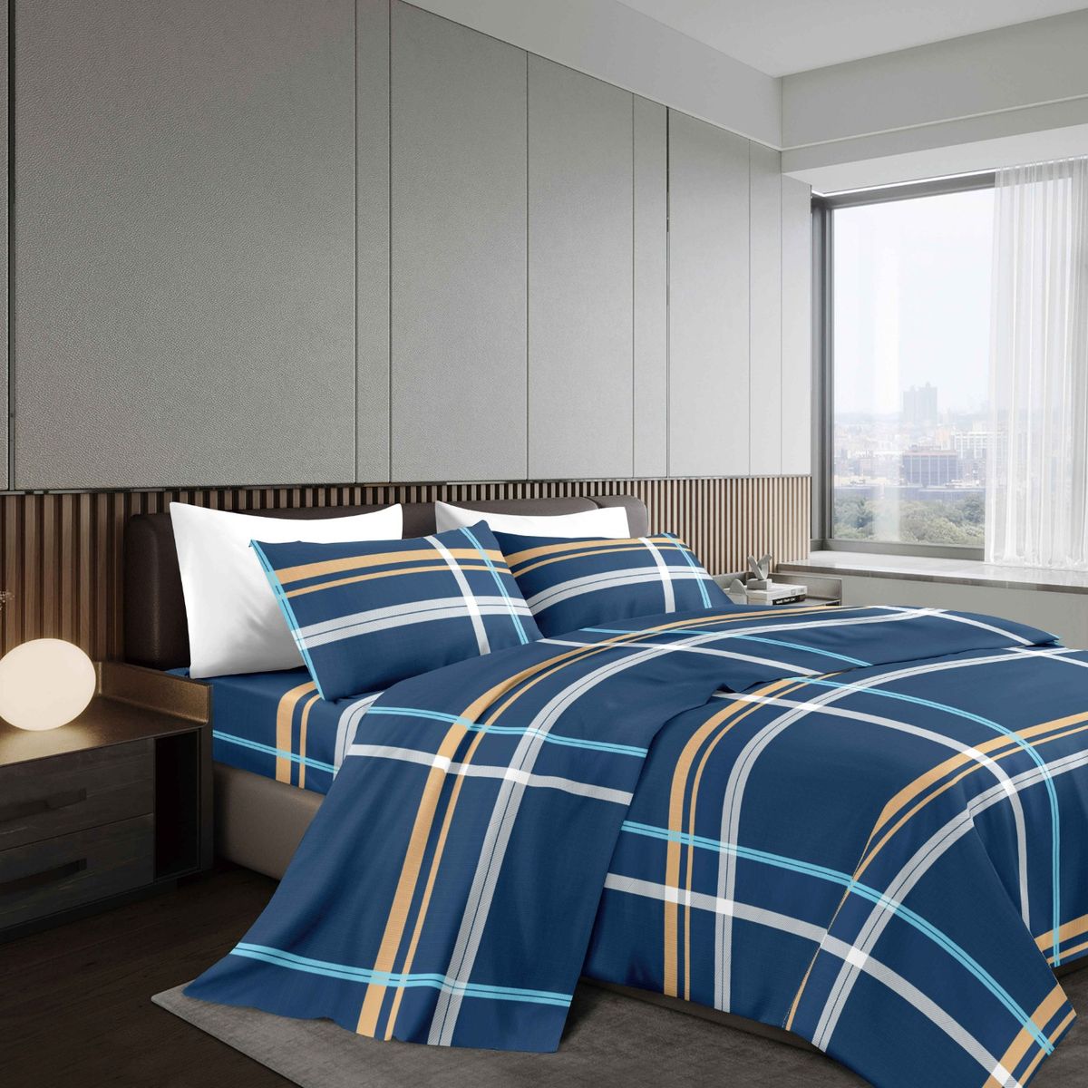 GOLDSUN - JUEGO DE SÁBANAS 4 PIEZAS 1800 HILOS 2 PLAZAS