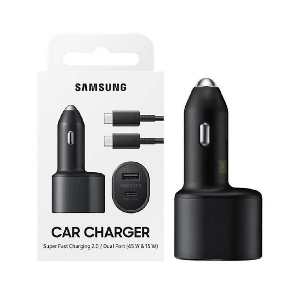 SAMSUNG - Cargador Auto Samsung Súper Fast Charging 2.0 45W Negro