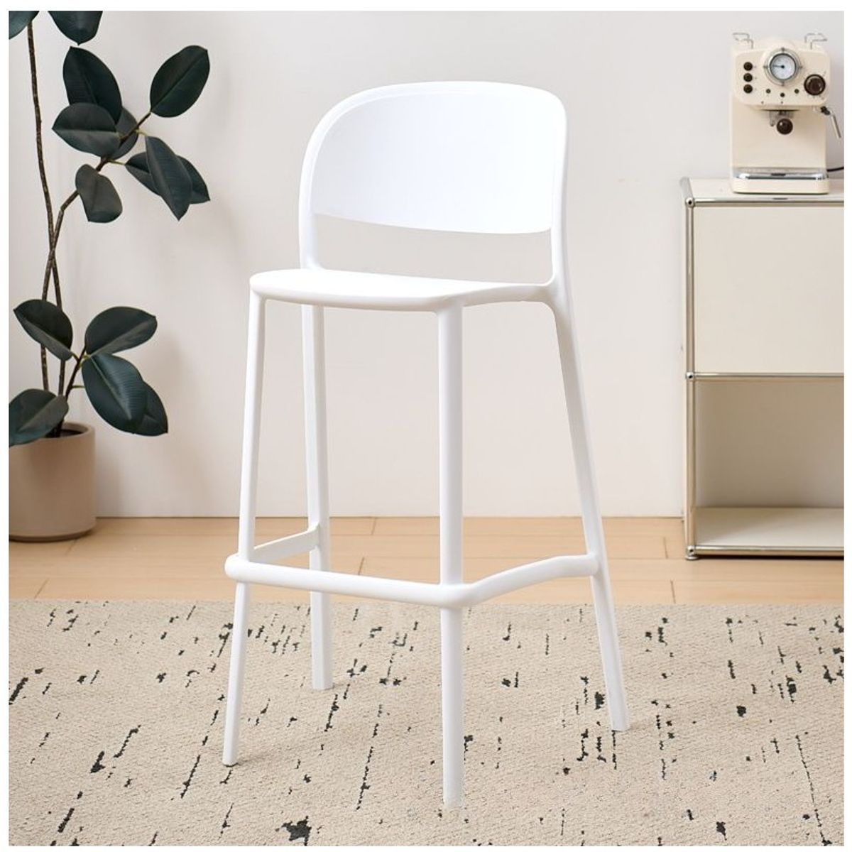 GENERICO - Silla bar Blanco Stool 65 cm alt