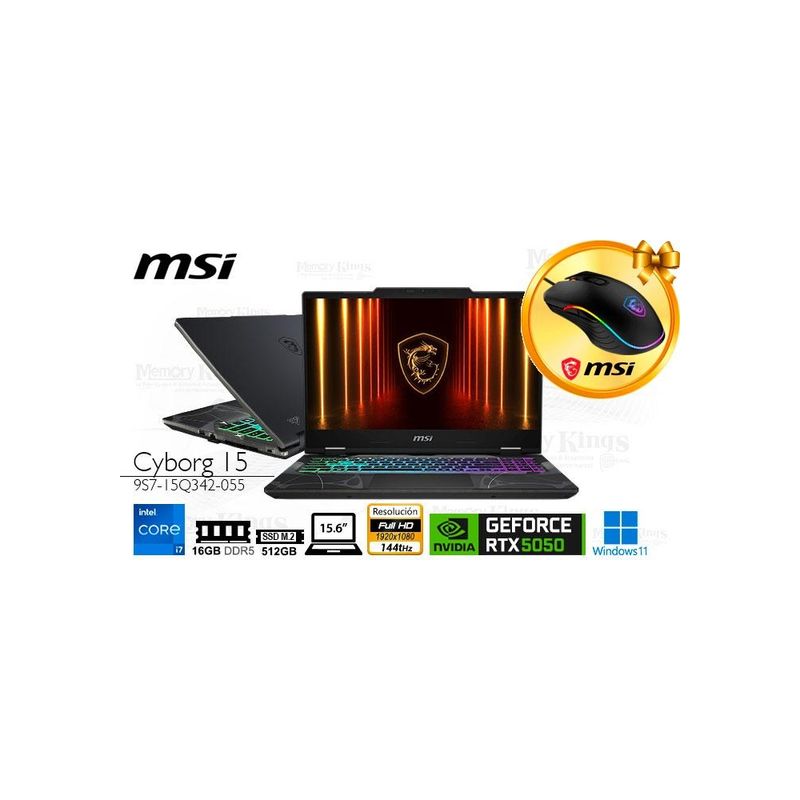MSI - Laptop MSI Cyborg 15 - Core i7 - 16GB RAM - 512GB SSD - 156 - GeFor