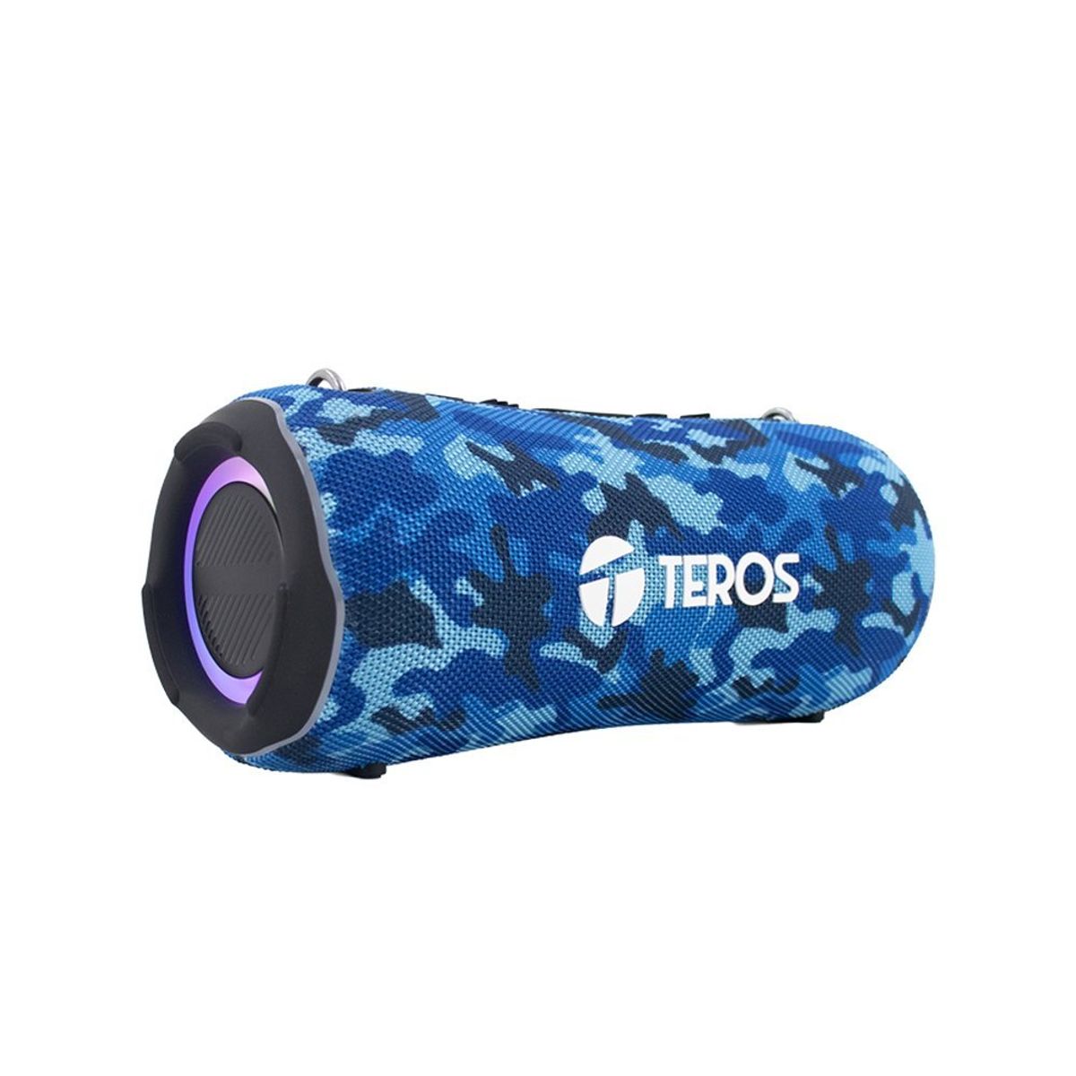 TEROS - Parlante Bluetooth Teros Ultra Te-6046Bm, Rgb, Tws, Camuflado Azul Militar – Sonido Potent