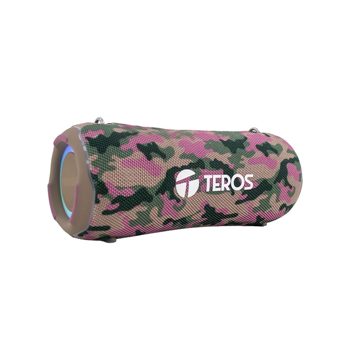 TEROS - Parlante Teros Ultra Te-6046M Bluetooth 5.3, Rgb, Tws - Diseño Camuflado Marrón Militar