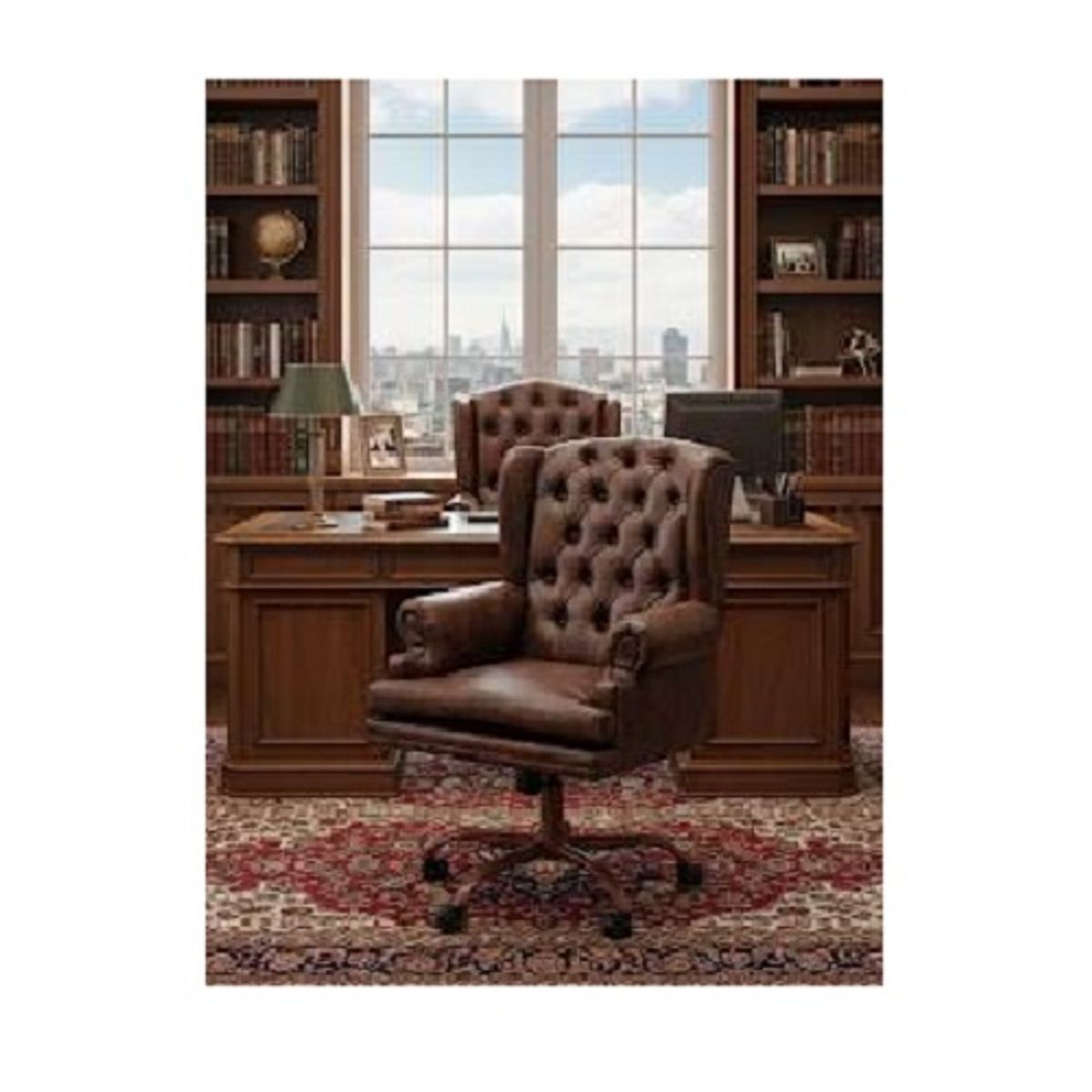 MOBILIARI - SILLA GERENCIA GIRATORIA OUTLET CYBER MOBILIAR CHESTERFIEL MARRON