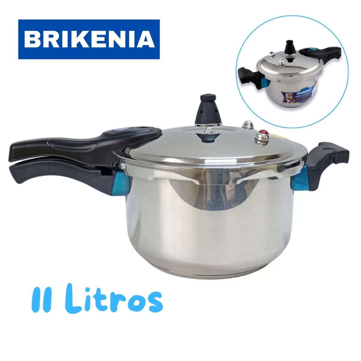 GENERICO - Olla a Presión de 11 Litros en Acero Inoxidable