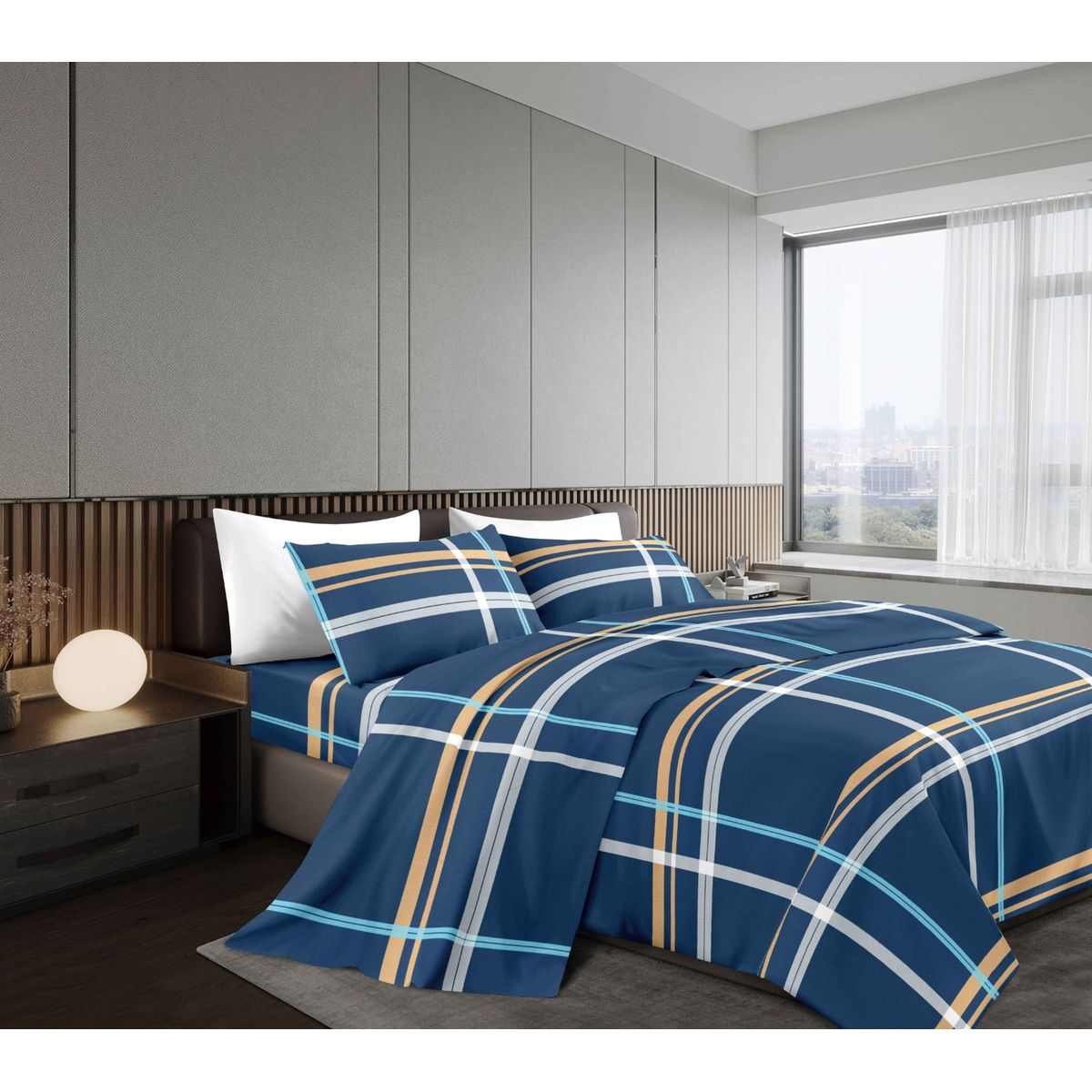 GOLDSUN - JUEGO DE SÁBANAS 4 PIEZAS 1800 HILOS QUEEN