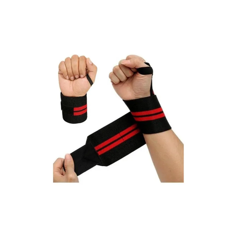 GENERICO - Muñequera de Potencia Elastica Rojo  Para gym