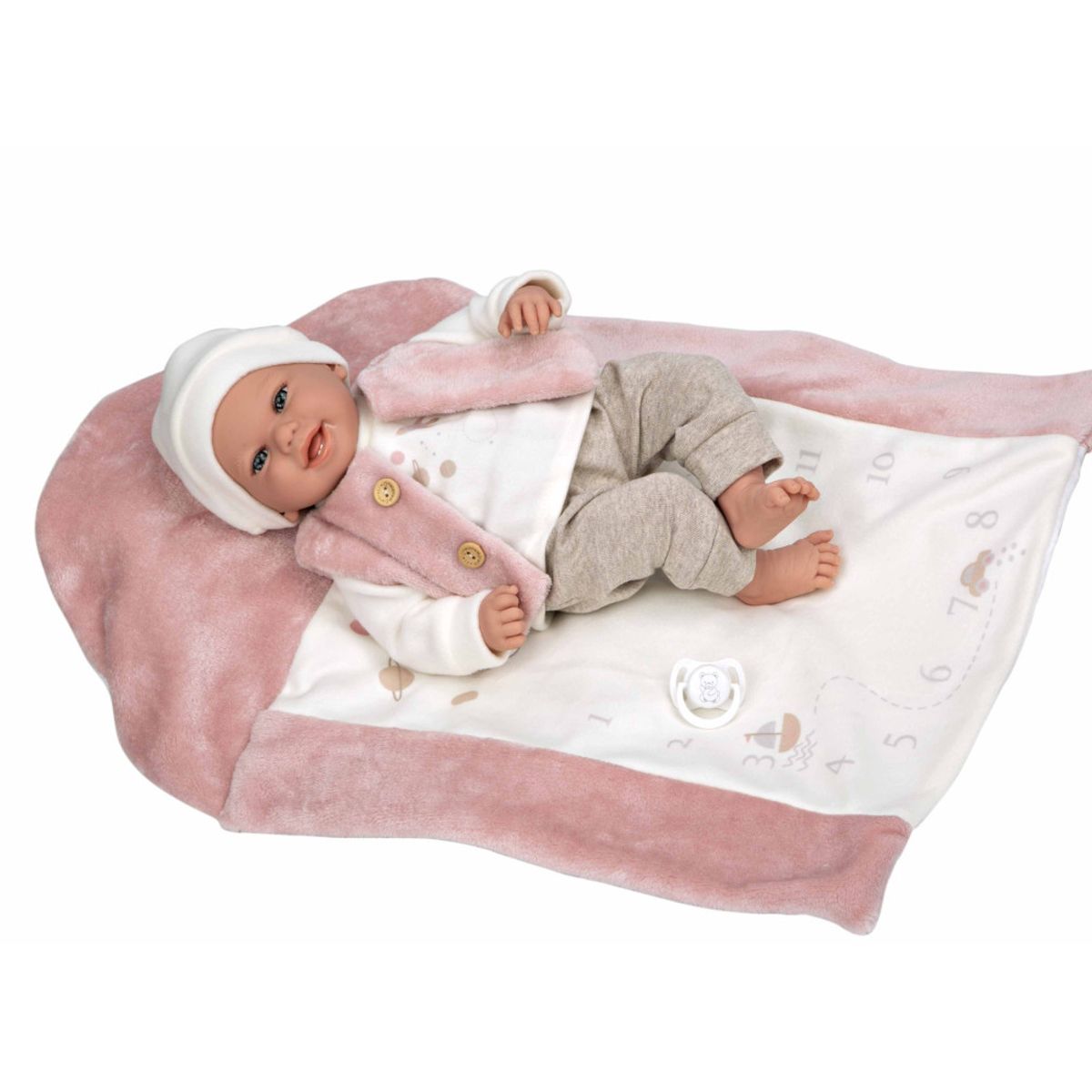 MUÑECAS REBORN - Muñeca Elegance 40 cm con Manta - Muñeca de Peso 60809