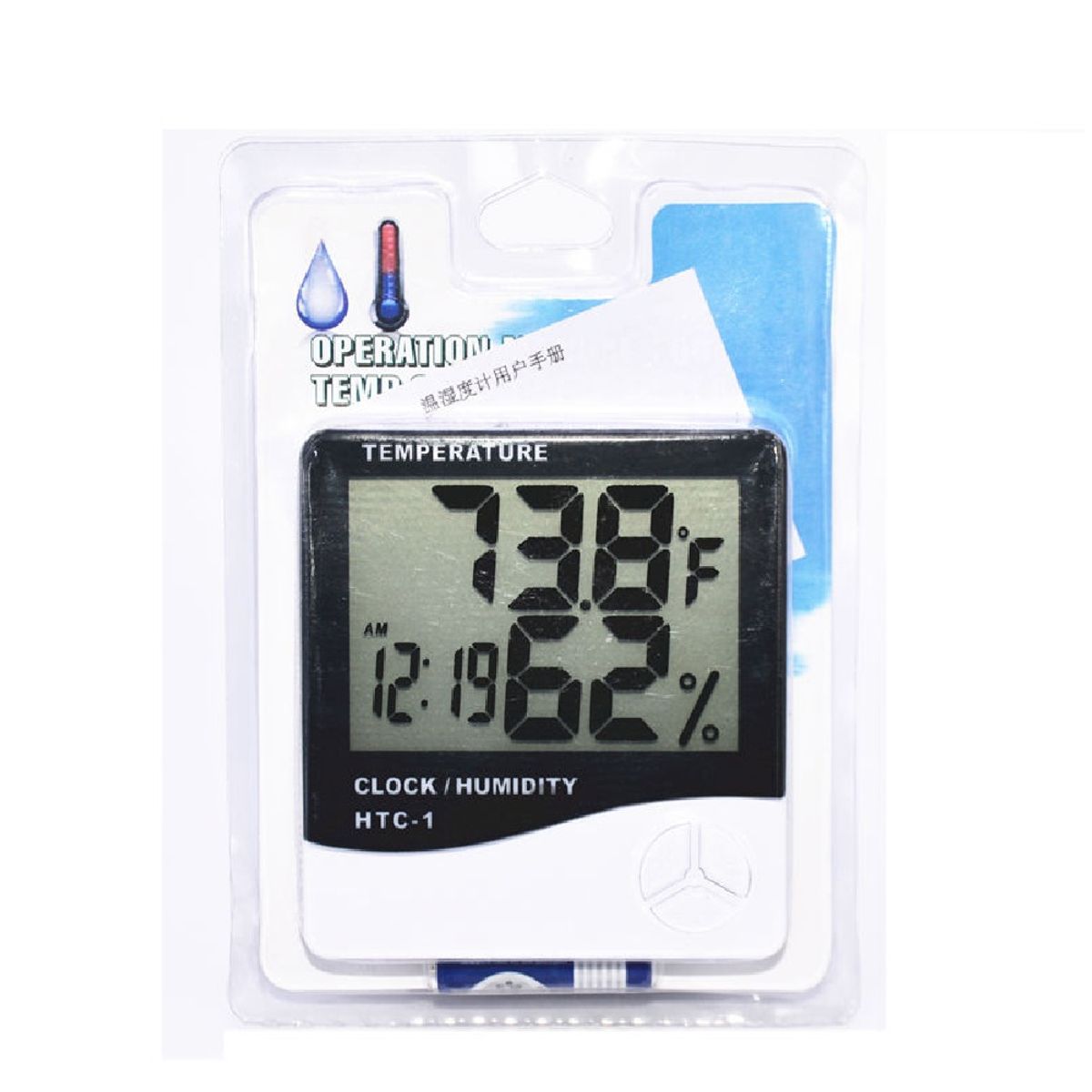 GENERICO - Termohigrometro Digital temphumedadreloj Htc-1 con pila