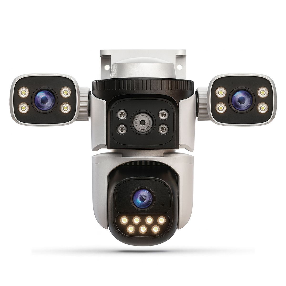 TRENDY TECH E I R L - Cámara de Seguridad IP con 3 Lentes ajustables  UHD Visión Nocturna Wi-Fi