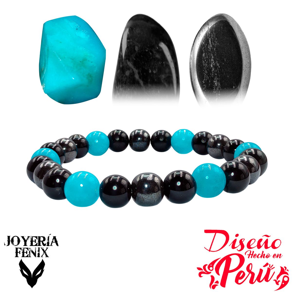 JOYERIA FENIX - Pulsera Triple Protección Turmalina - Joyería Fenix