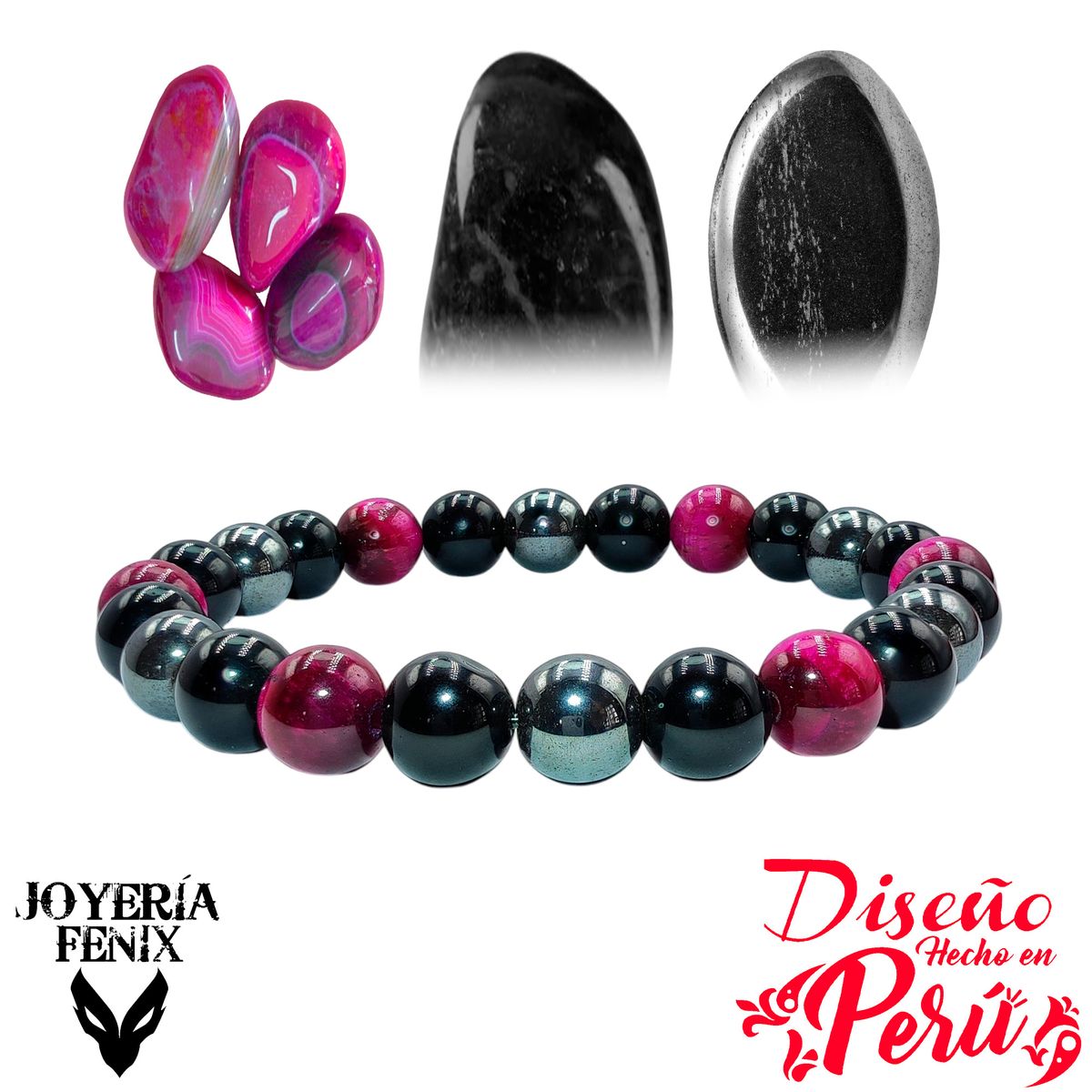 JOYERIA FENIX - Pulsera Triple Protección Turmalina - Joyería Fenix