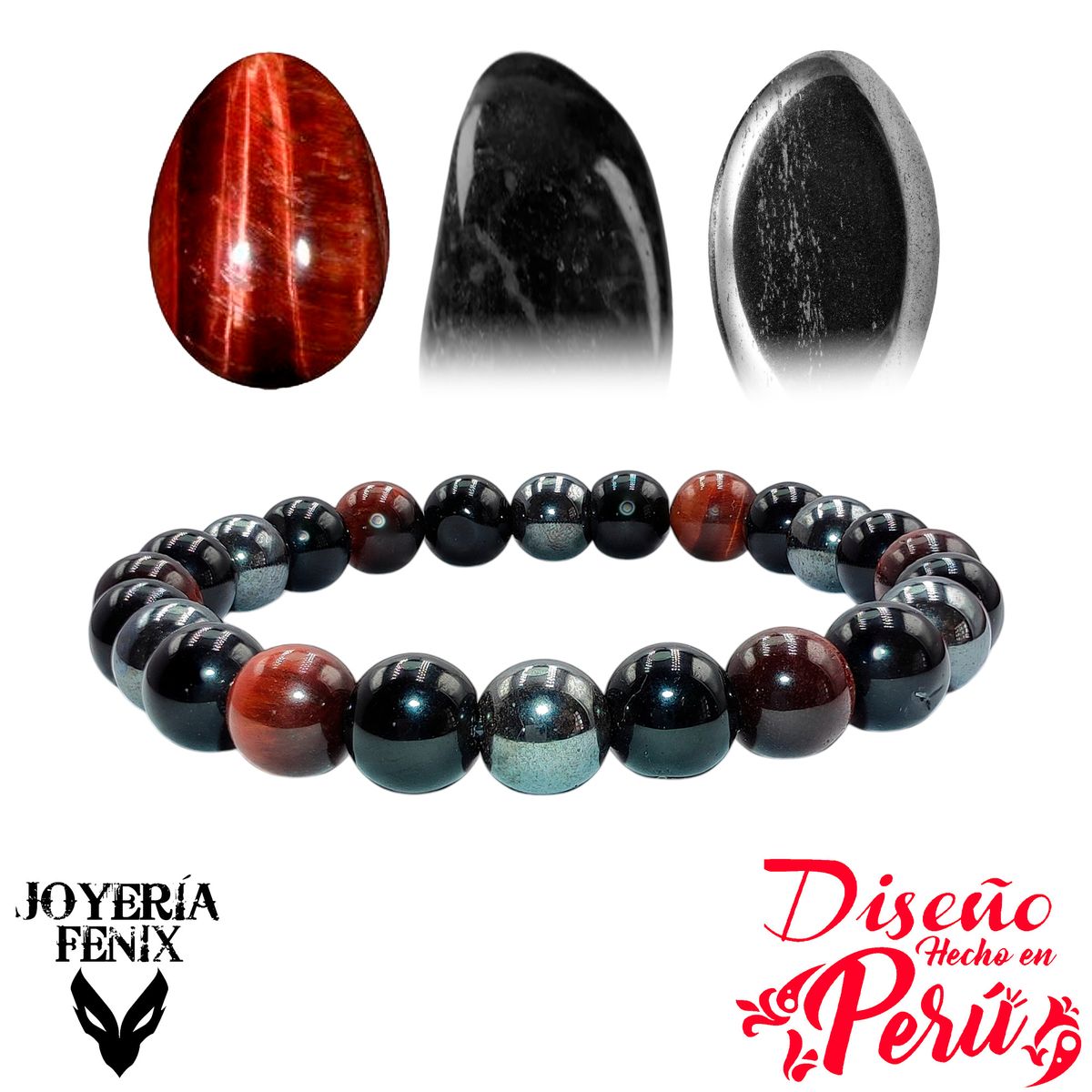JOYERIA FENIX - Pulsera Triple Protección Turmalina - Joyería Fenix