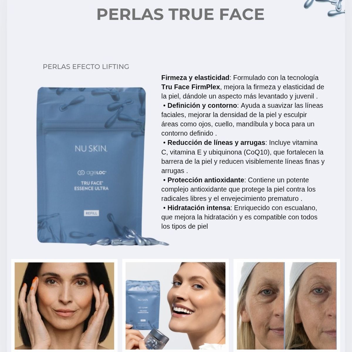 NU SKIN - TRU FACE ESSENCE ULTRA BOLSA 30 UNID (FIRMEZA ROSTRO) BY NU SKIN - USA