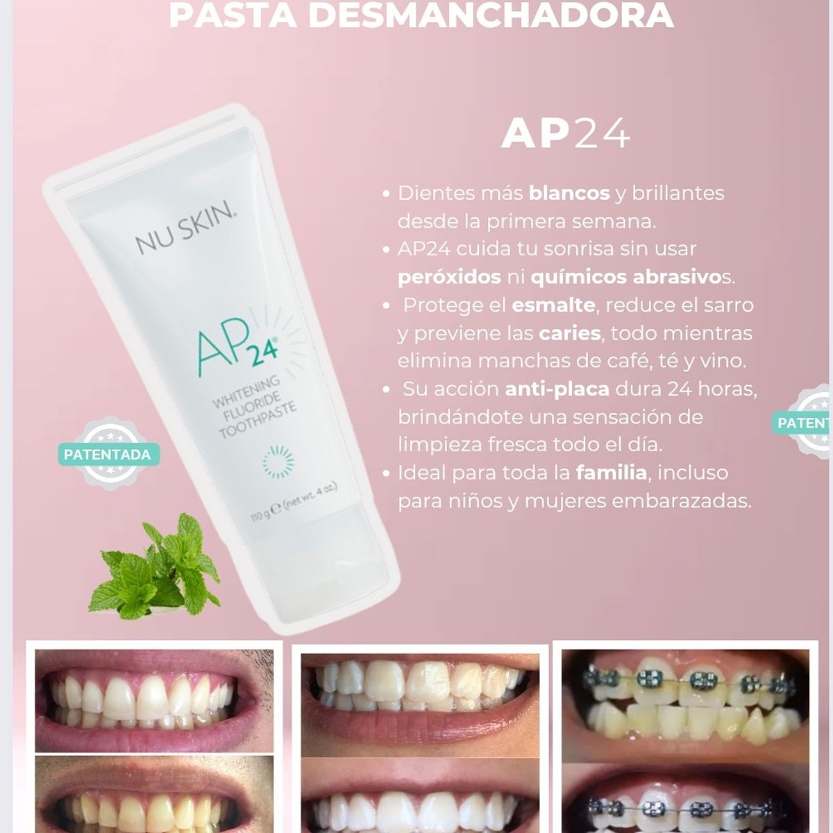 NU SKIN - PASTA DENTAL AP24 BLANQUEADOR - DESMANCHADOR PARA UNA SONRISA DESLUMBRANTE