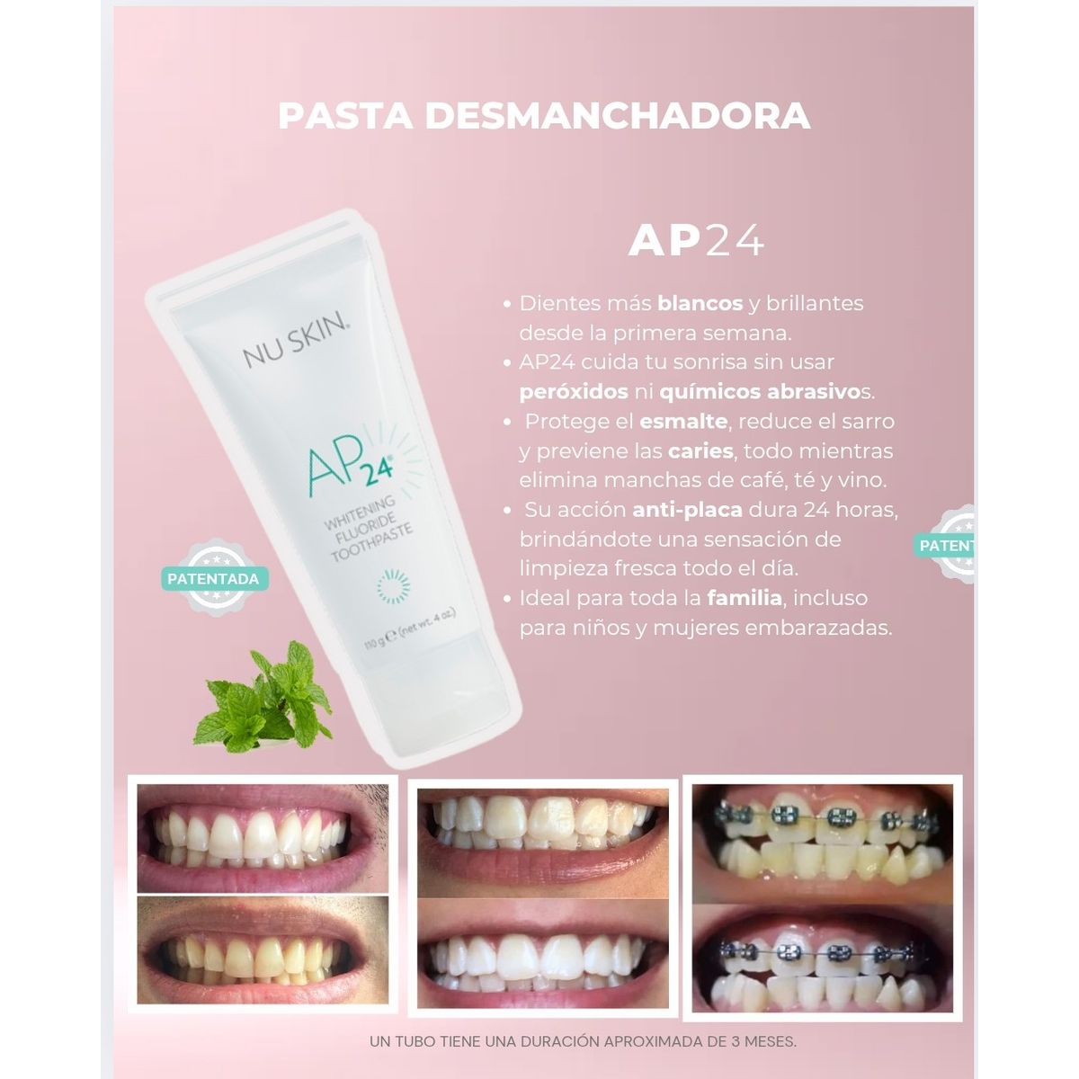NU SKIN - PASTA DENTAL AP24 BLANQUEADOR - DESMANCHADOR PARA UNA SONRISA DESLUMBRANTE