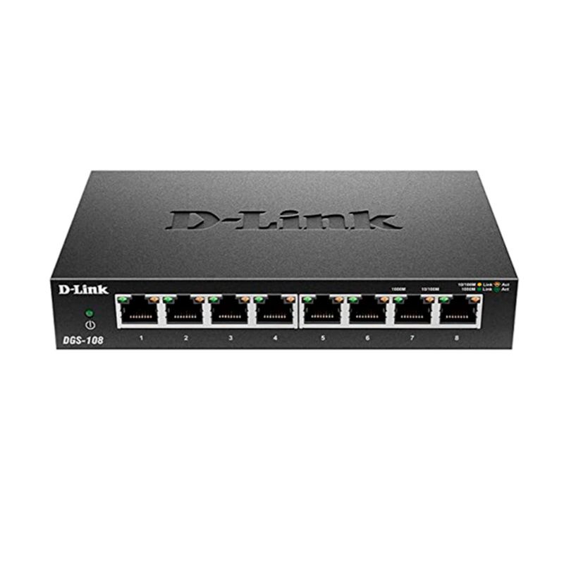 DLINK - Switch D-LINK 8 puertos Gigabit Plug  Play color negro PN NWDLDGS108