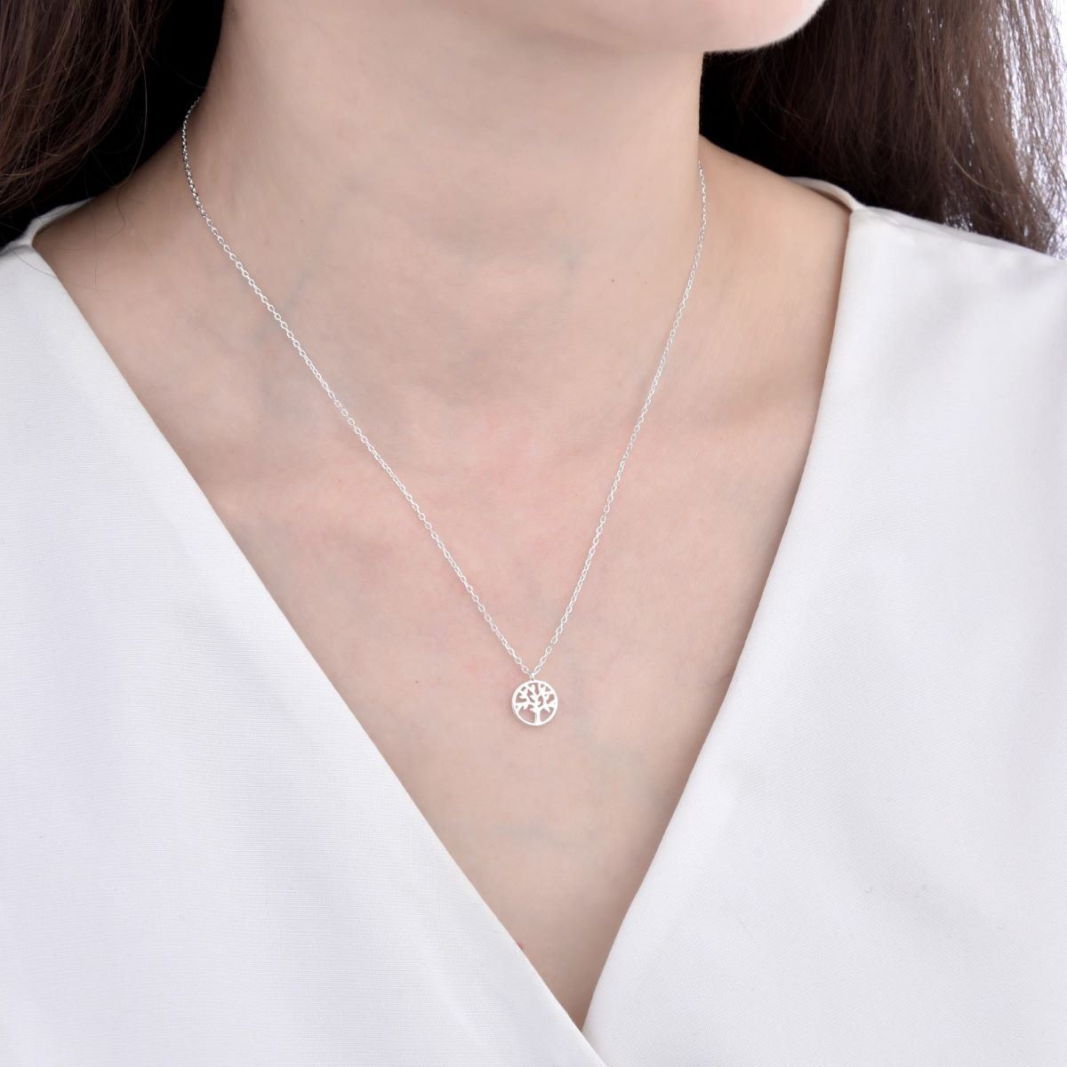 ESPIRAL ROJO - Collar Arbol de la Vida - Plata