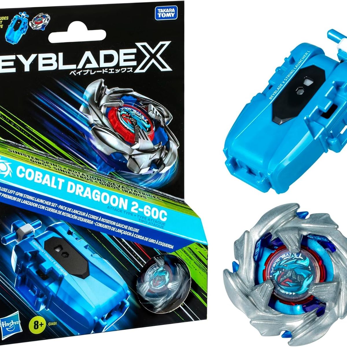 HASBRO - BEYBLADE X Lanzador Cobalt Dragoon 2-60C
