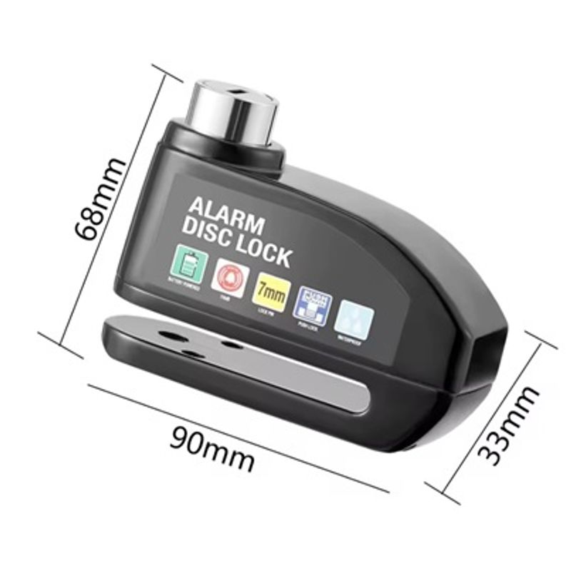 GENERICO - CANDADO DE DISCO PARA MOTO CON ALARMA