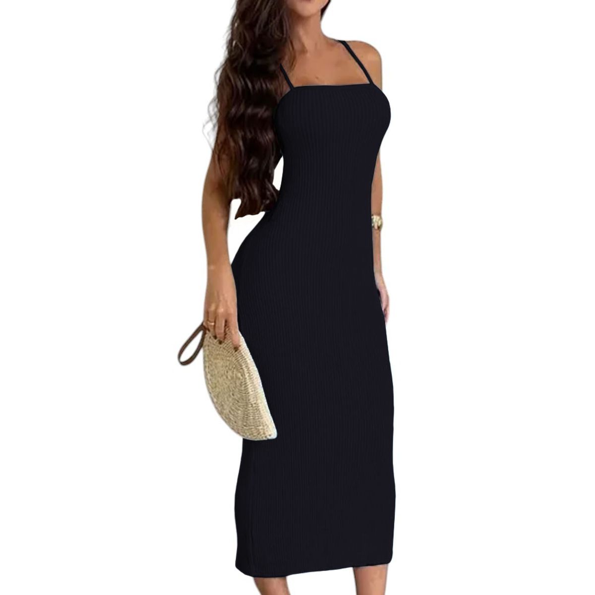 GENERICO - Vestido Espalda Amarrada Hilo 463G Dom-23 Color Negro