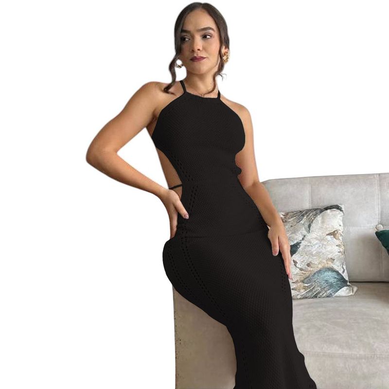 GENERICO - Vestido Mujer Hilo Maxi 127G Bra-25 Color Negro