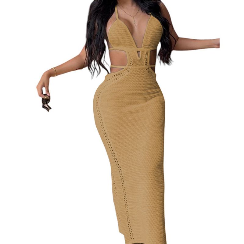 GENERICO - Vestido Luz De Estilo Mujer Tejido Alpino G459-27 Color Beige