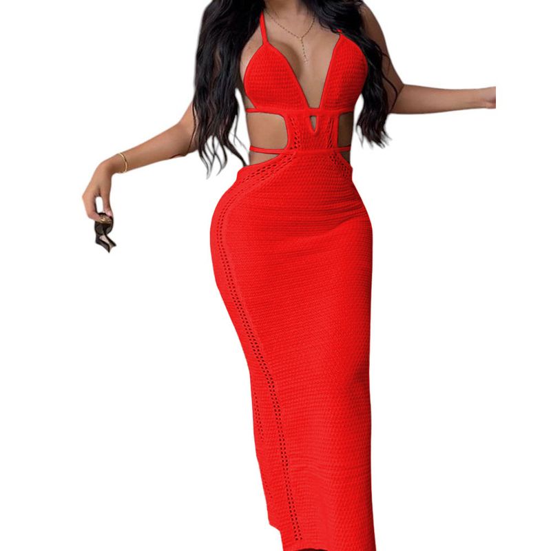 GENERICO - Vestido Luz De Estilo Mujer Tejido Alpino G459-27 Color Rojo