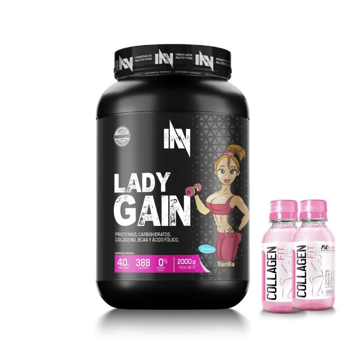 INN INNOVATE NUTRITION - Lady Gain - gainer con aguaje Vainilla 2KG