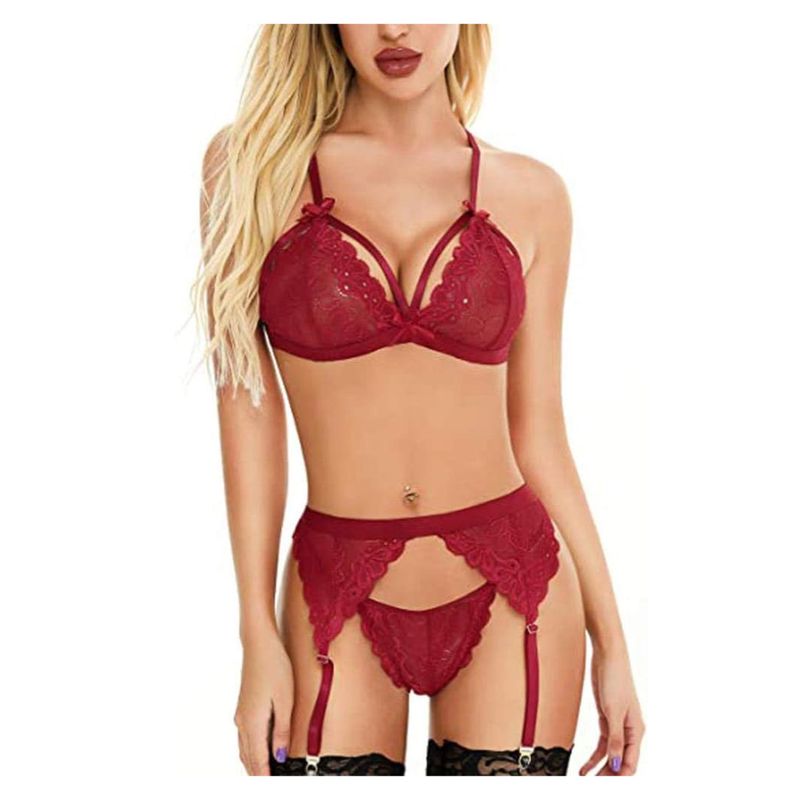 GENERICO - Set de Lencería para Mujer de Encaje con Sujetadores