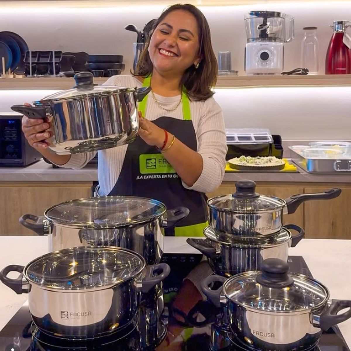 FACUSA - Juego de Ollas 12 Piezas Acero Inoxidable Facusa