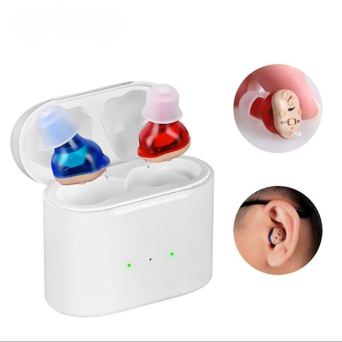 GENERICO - MINI AUDIFONOS PARA SORDERA AMPLIFICADOR SONIDO INVISIBLE RECARGABLES