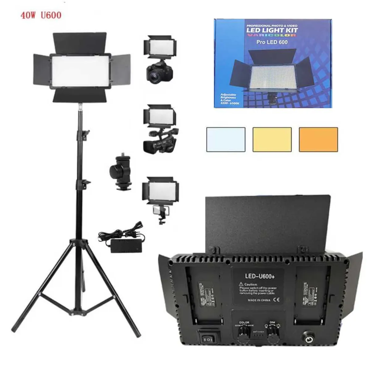GENERICO - Panel de Luz Led RGB para Fotografía y Video con Tripode U600