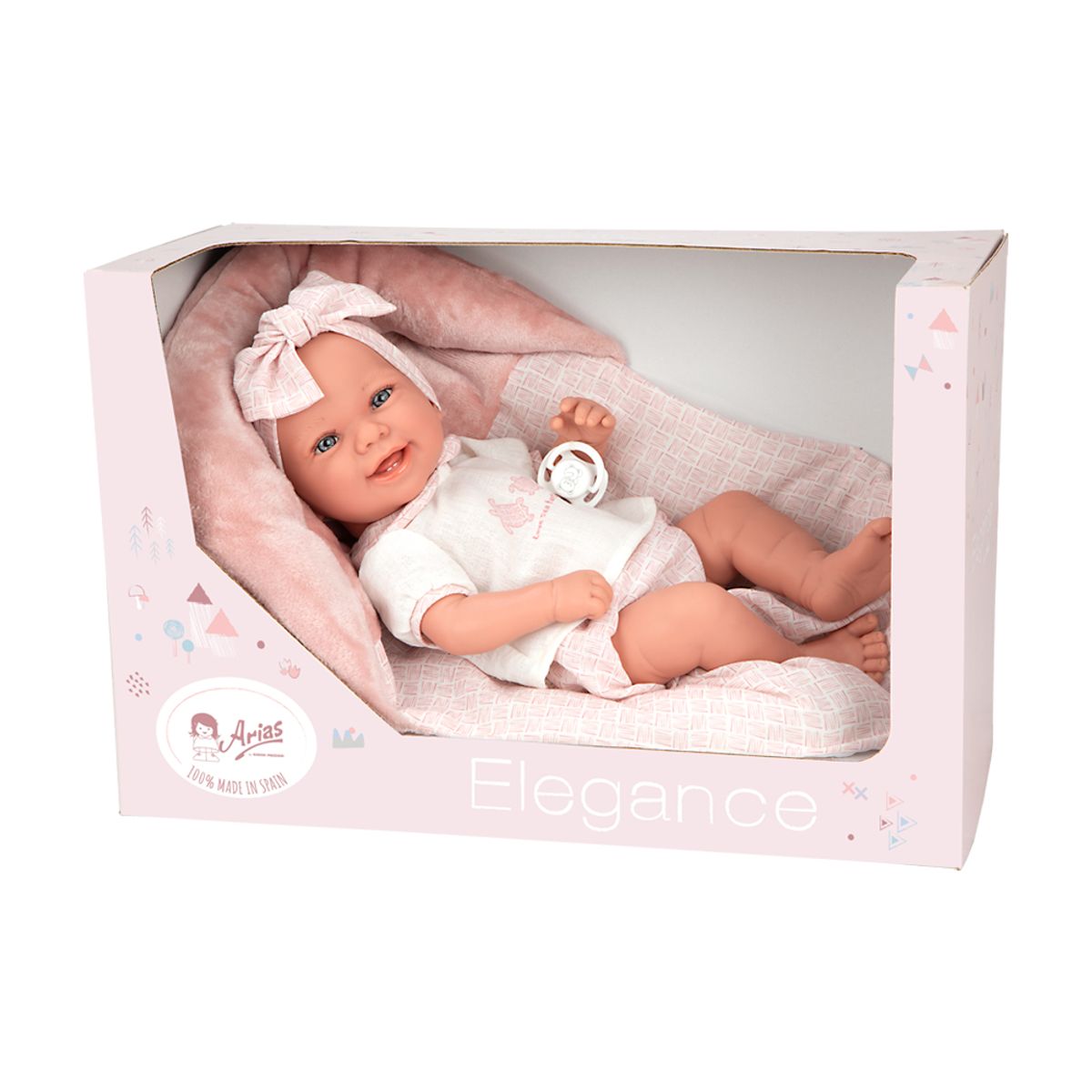 MUÑECAS REBORN - Muñeca Elegance 42 cm  Zoe Rosa con Cojín - Arias 65389