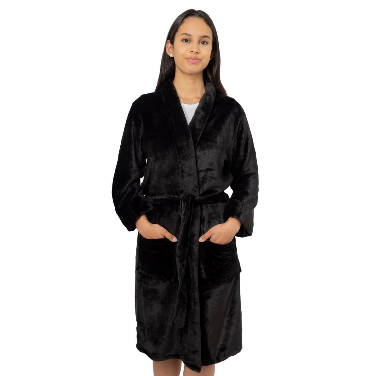 GENERICO - Bata Polar Mujer Seduction Premium Negro