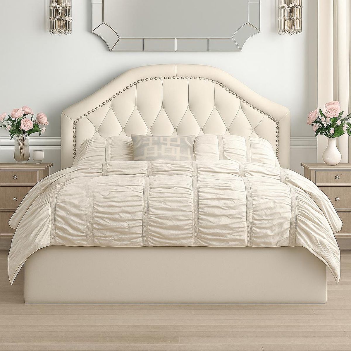 GENERICO - Cama Box Tarima Vintage Champagne 2 Plazas La Industria