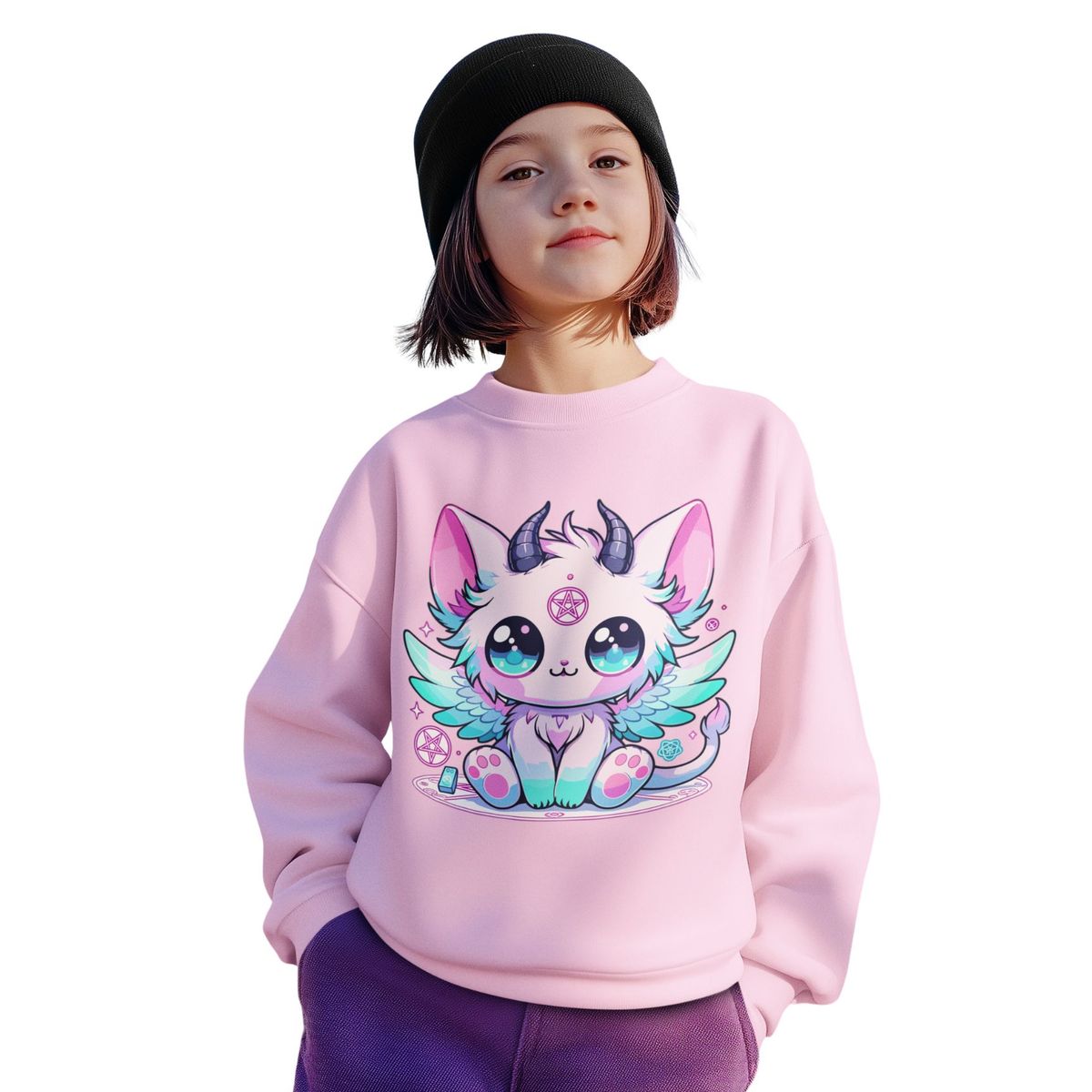 GENERICO - poleras niña franelado rosado gatito kawaii