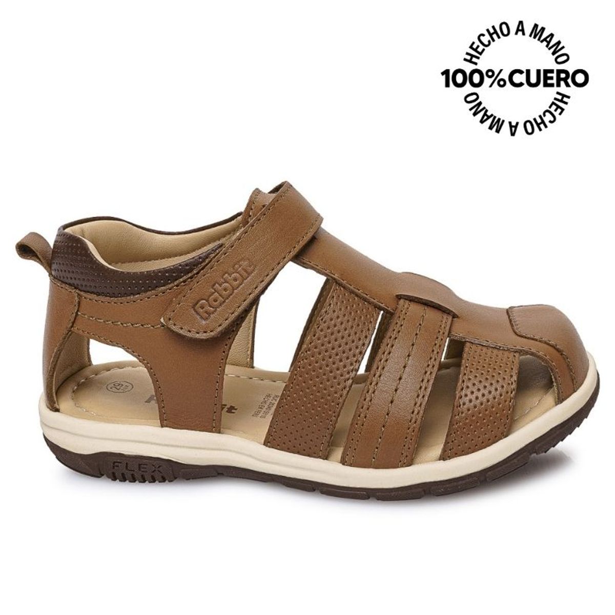 RABBIT - Sandalia Franciscana Casual ANGEL-2617 Toffe Rabbit Cuero