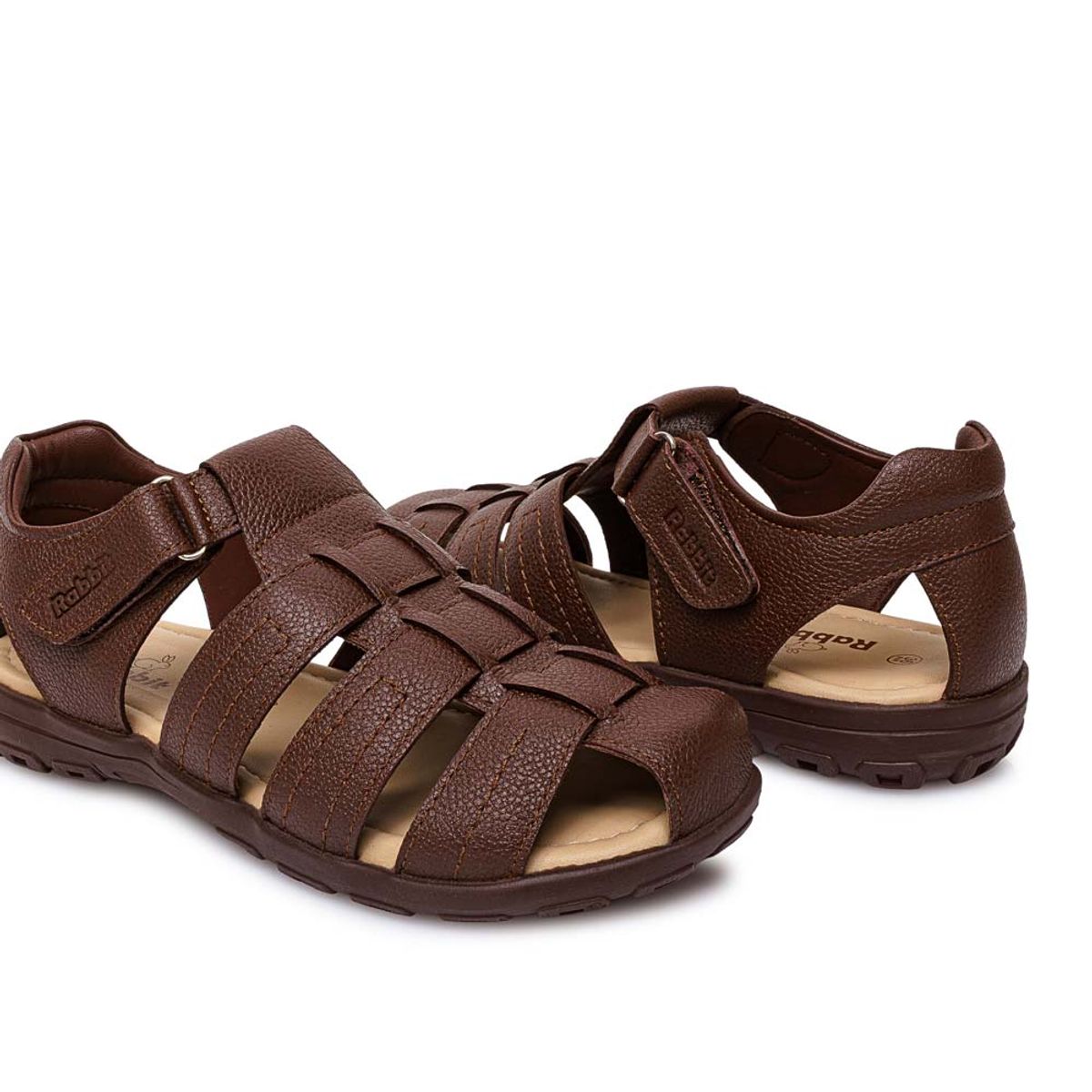 RABBIT - Sandalia Dorsay Casual ANGEL-2619 Marron Rabbit Cuero