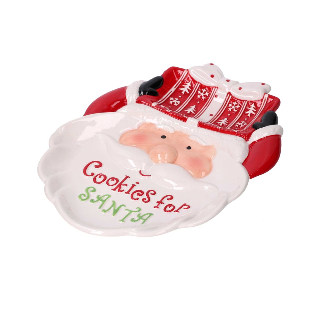 PLATO NAVIDEÑO PARA GALLETA CON DISEÑO DE SANTA, marca GENERICO - Foto Principal